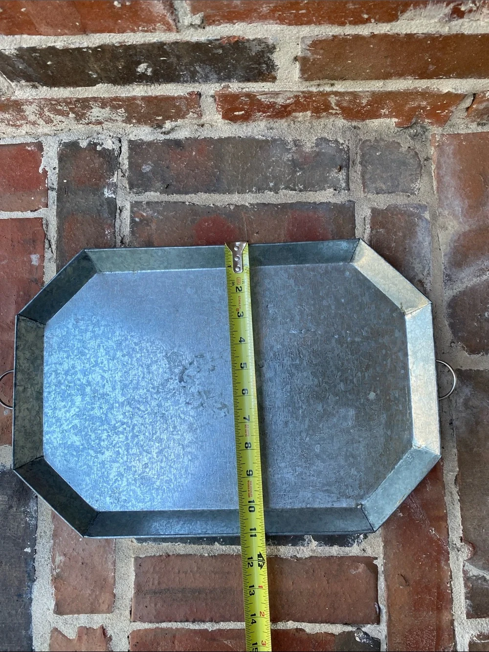 Galvanized Metal Serving Tray - Silver